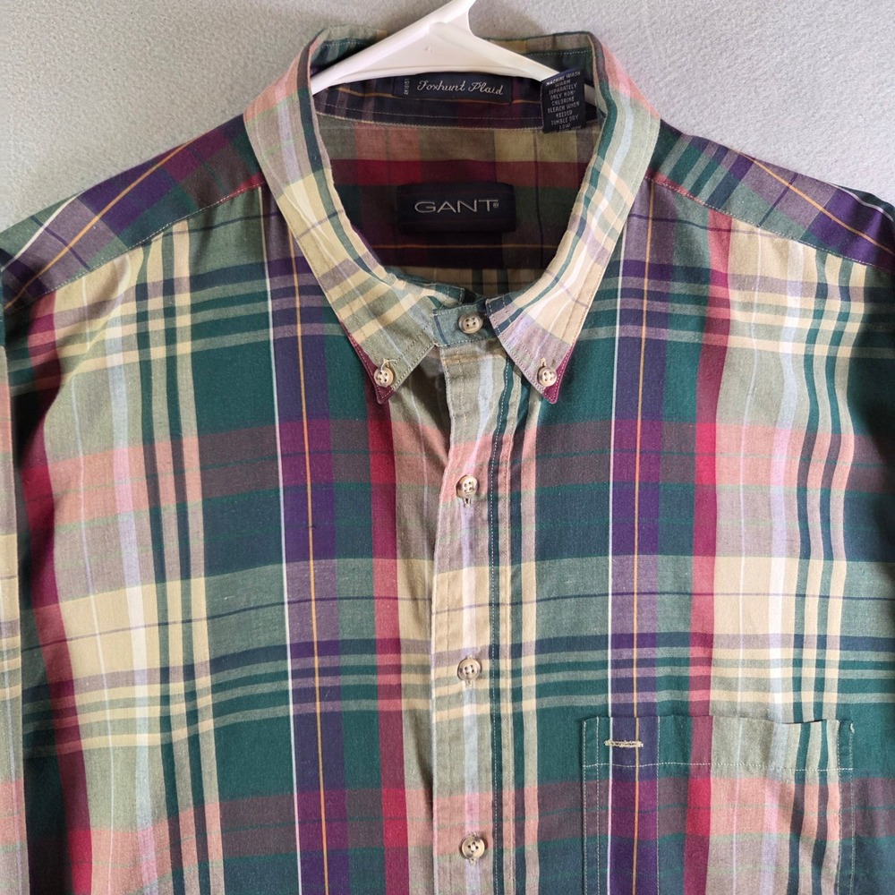 Gant Foxhunt Plaid Button Down Shirt Mens XL Multi Long Sleeve Preppy Academia